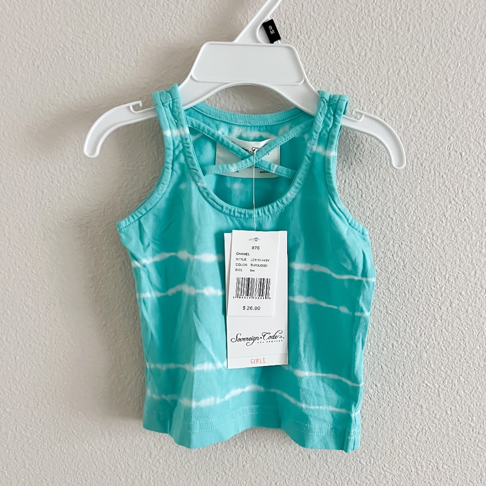 NWT Sovereign Code Teal and Blue Baby Girl Tank Top Size 9M